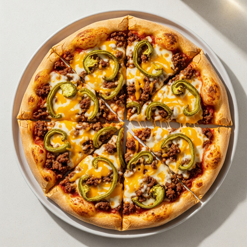 Spicy Beef & Peppers Pizza 